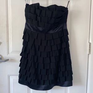 NWOT Phoebe Couture black ruffle cocktail dress